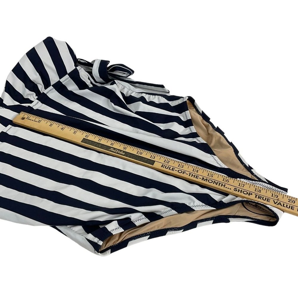 A Pea In The Pod Swimsuit Womens M Blue Striped 1 Pc Maternity UPF 50+ $105 Nwt - Picture 12 of 16